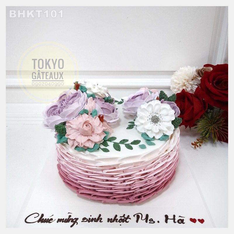 Bánh sinh nhật Giỏ Hoa Mẫu Đơn